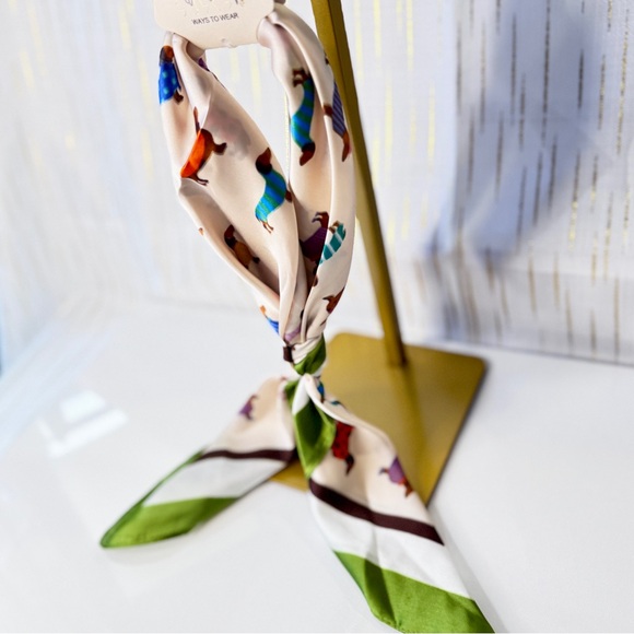 Dachshund Print Silk Feel Twilly Scarf 🐾 - Handbag NOT Included - Picture 8 of 8